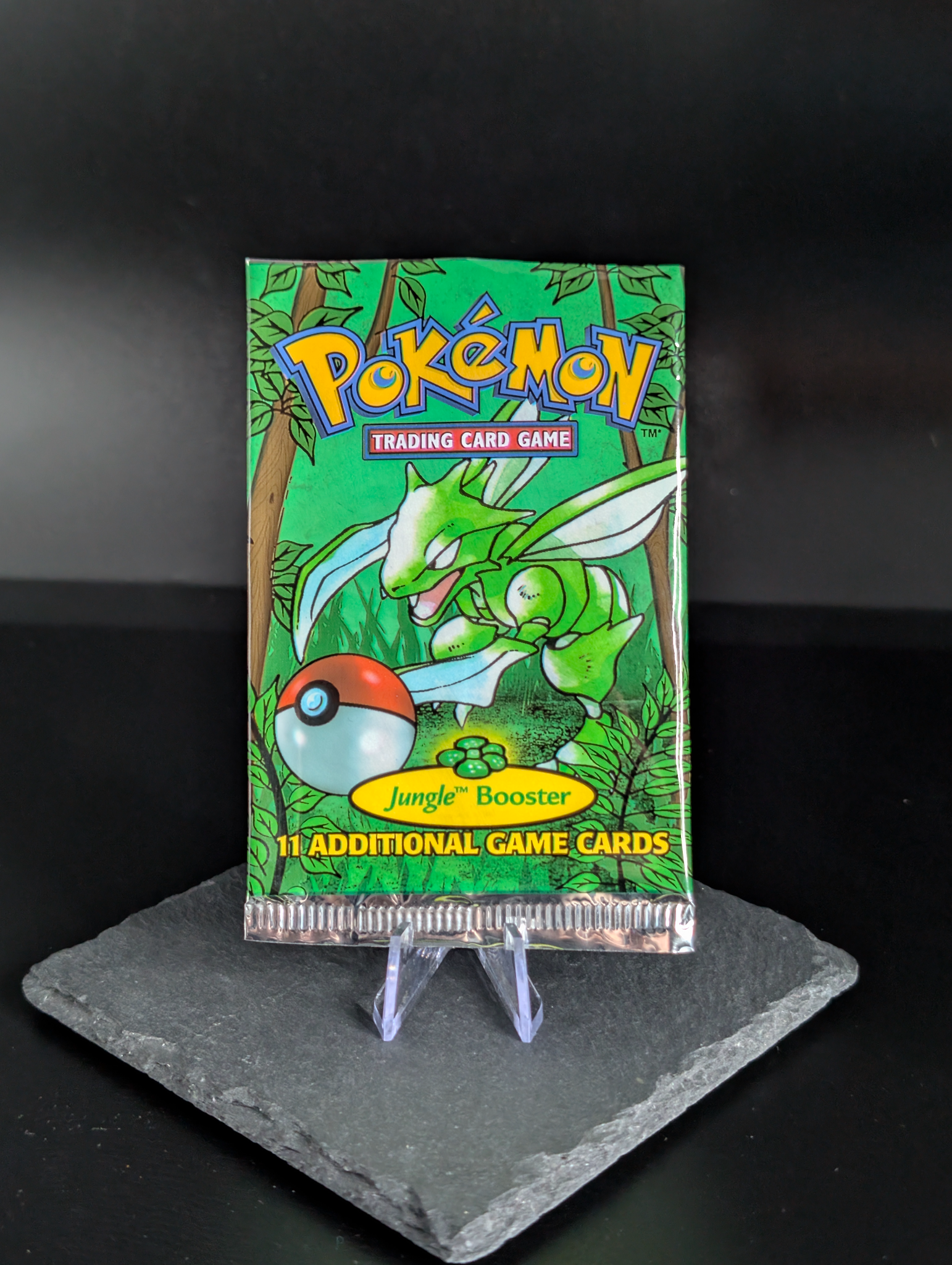 Original vintage 1999 WOTC empty Scyther artwork Jungle set booster pack