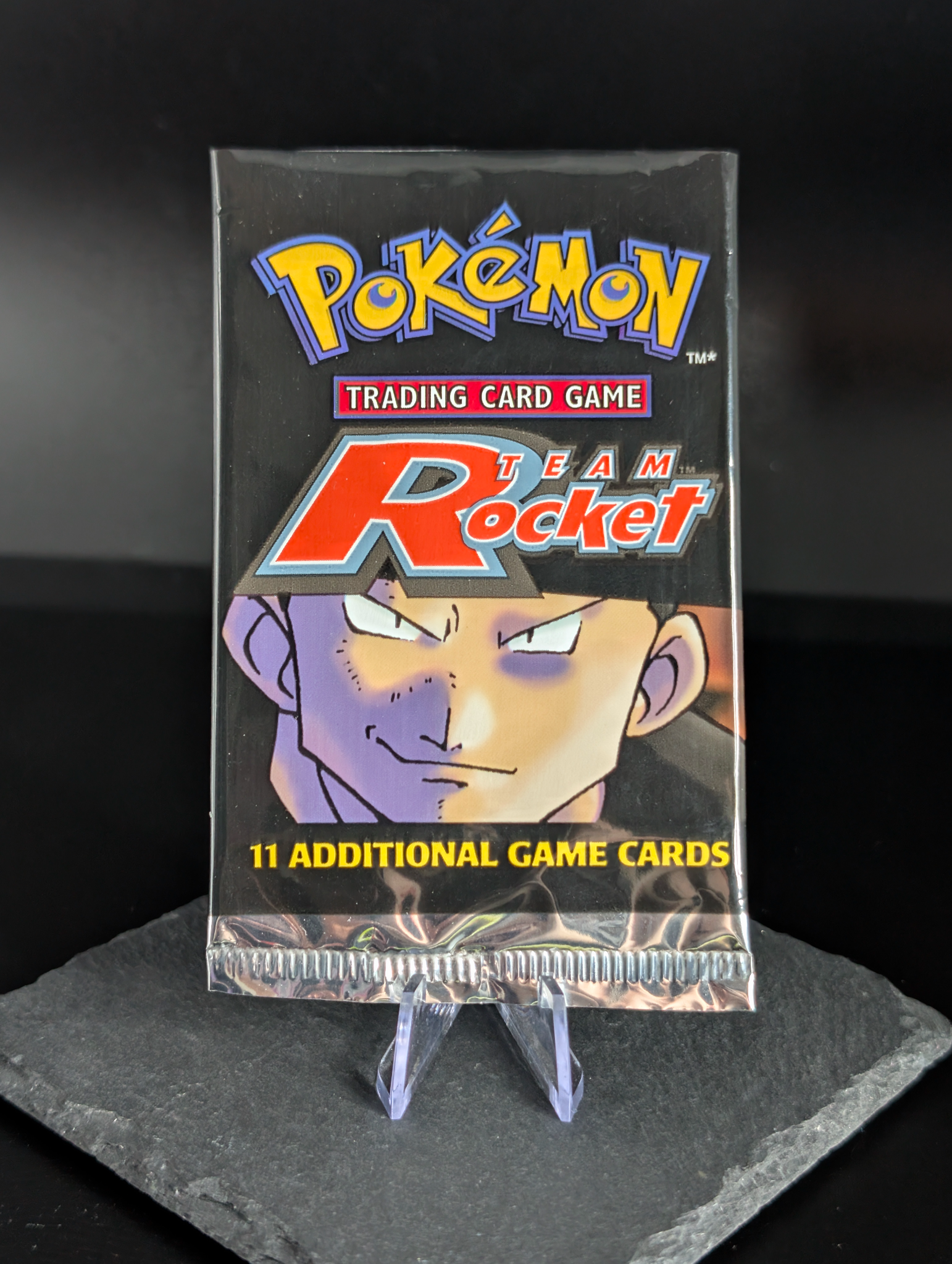 Original vintage 2000 WOTC empty Giovanni artwork Team Rocket set booster pack