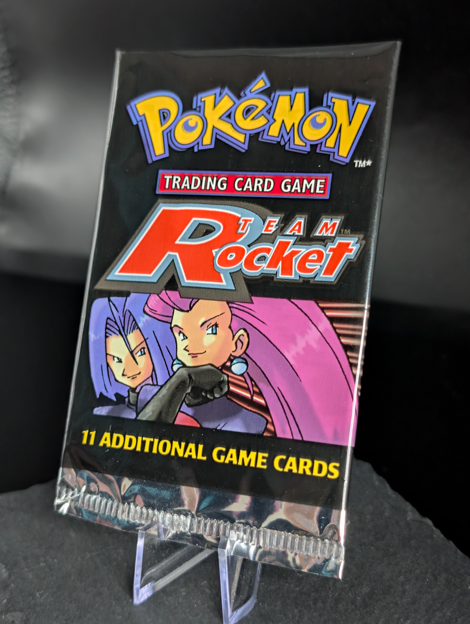 Original vintage 2000 WOTC empty Jesse and James artwork Team Rocket booster pack