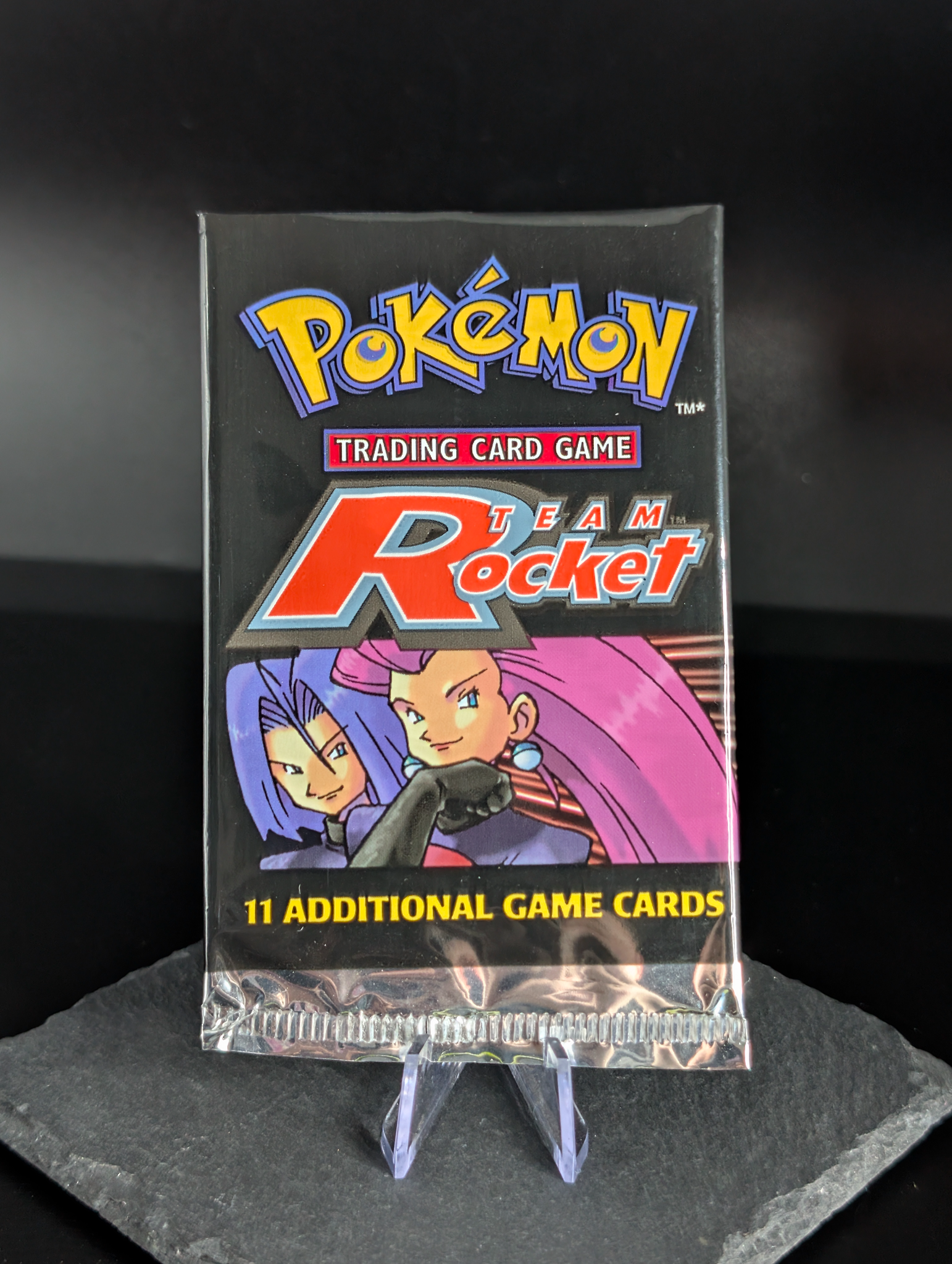 Original vintage 2000 WOTC empty Jesse and James artwork Team Rocket booster pack