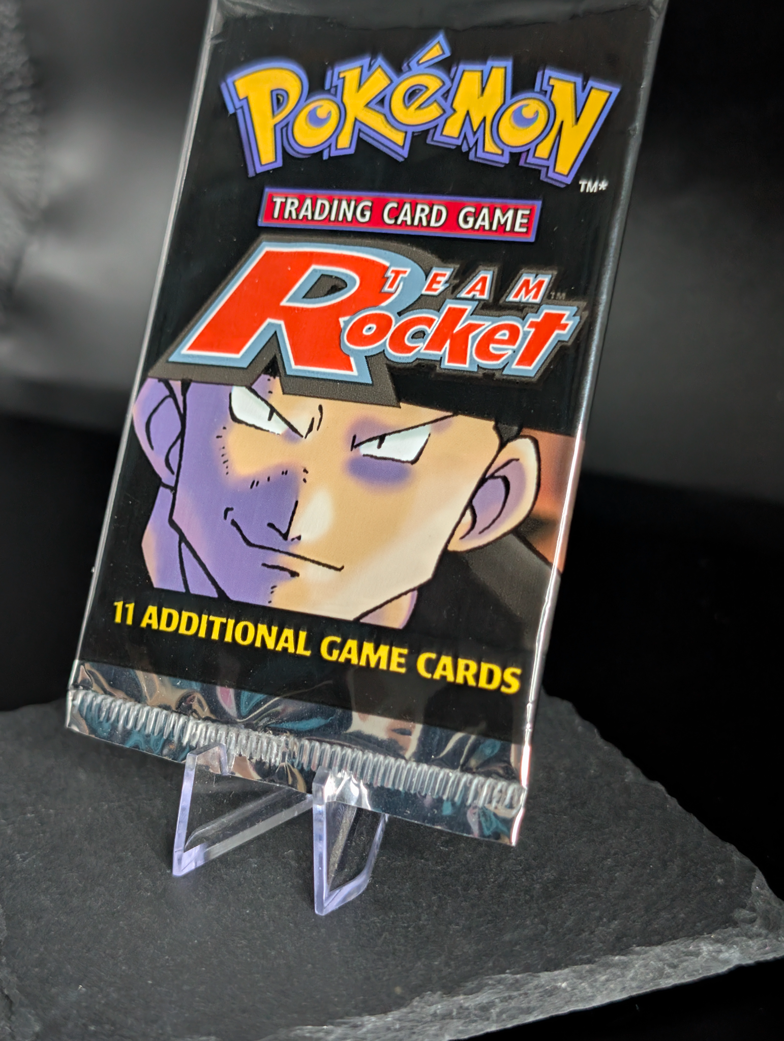 Original vintage 2000 WOTC empty Giovanni artwork Team Rocket set booster pack