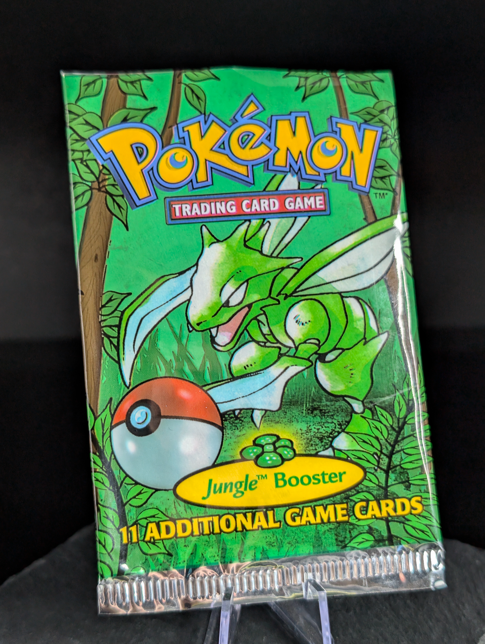 Original vintage 1999 WOTC empty Scyther artwork Jungle set booster pack